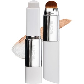 ELROEL BLANC Cover Cream Stick V – Base coreana que cambia de color con cepillo desmontable – Base de maquillaje de cobertura completa a media (203 medianas, 0.45 onzas)