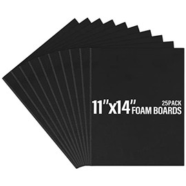 Golden State Art, Foam Board (Set of 25, 11x14, Black, 3/16" Thick)