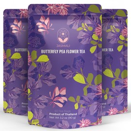 Jasmali Butterfly Pea Flower Tea - 60 Tea Bags, Herbal Tea, Vacuum Sealed for Freshness, Sourced from Thailand, Caffeine Free, Gluten Free, Vegan, Plant-Based, Blue Pea Flower Tea
