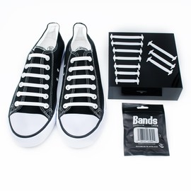 BANDS LACES No Tie Elastic Stretch Shoelaces (White)