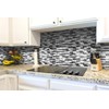 Decopus Metal Mosaic Tile Backsplash -LNG Oblong in Black/Gray/Silver 5pc/Pack
