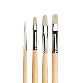 da Vinci Oil & Acrylic Series 5225 Top Acryl Long-Handled Paint Brush Set, Multiple Sizes, 4 Brushes (Series 7182, 7482, 7782)