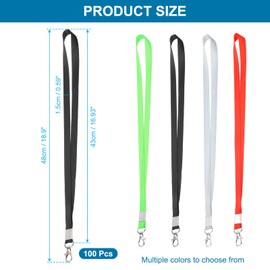 PATIKIL 48cm Lanyards Bulk, 100pcs Badge Lanyard for ID Badges Teacher Lanyards Durable Neck Lanyard with Clip for ID Card Badges Keys Name Tag Wallet Cruise Phone, Black