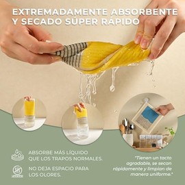 MAISONOVO Paños De Cocina Suecos - Toallas De Papel Reutilizables. Paños De Cocina Suecos para La Cocina - Paquete De 4 con Diseño Abstracto - Toallas De Papel Reutilizables