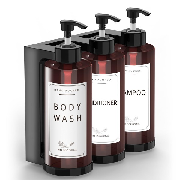 NICEME Set of 3 Plastic Soap Dispensers 300 ml Bottle