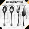 19 Pieces Serving Flatware Set Including Stainless Steel Spatulas, Forks,