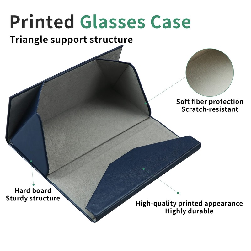 VisionGlobal 2 Pack Eyeglass Case Hard Shell with Foldable Design,