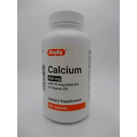 Major Rugby Calcium 600 mg with 10mcg (400 IU) of Vitamin D3 (150 Tablets)
