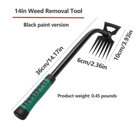 Gardening Hand Weeder Tools, Weeding Artifact Uprooting Weeding Tool, Durable Manganese Steel Hand Weeder Tool, Manual Multifunctional Weeders Gardening Tools for Yard and Garden (6 Teethes)