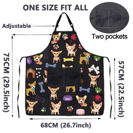 ENSIANTH Chihuahua Dog Apron With Pocket Chihuahua Lover Gifts Chihuahua Kitchen Cooking Home Aprons Chihuahua Mom Owners Gifts (chihuahua apron)
