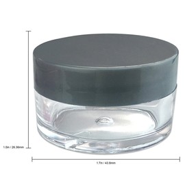 12pcs - Beauticom 20g/20ml Thick Double Wall Leak-Proof Round Clear Plastic Jars with Flat Top Lids for Creams, Lotions, Powders, Glitters, and more... (Color: Mixed Colors - White, Blue, Pink, Grey)