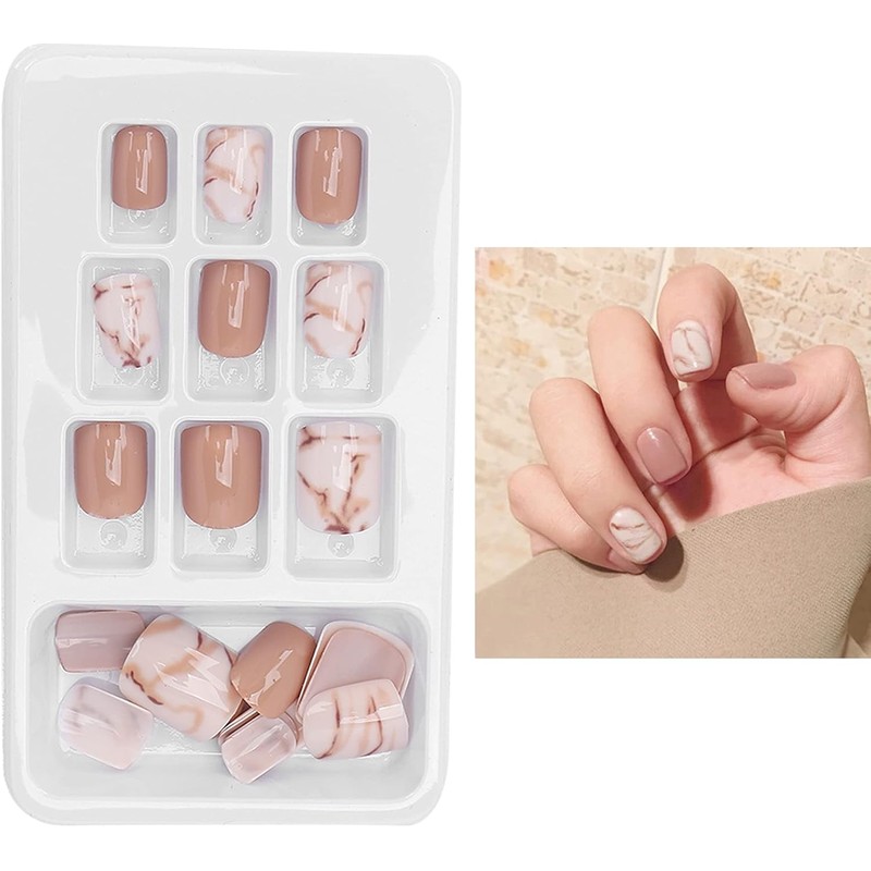 P146: 24 Piezas de Uñas Postizas, Cubierta Completa, Pegamento en