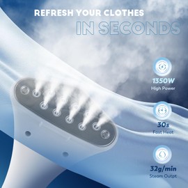 CGOLDENWALL 2-in-1 Standing Garment Steamer for Clothes with Flat & Hanging Iron Options, Powerful Wrinkle Remover, 1-Hour Continuous Steaming, Includes Garment Hanger, Ironing Board, and Gloves