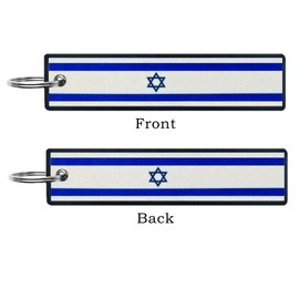 JAVD Israel Flag Keychain Tag with Key Ring - Keys, Cars, Motorcycles, Backpacks, Luggage and Gifts - EDC (3 Pack), Green, Medium