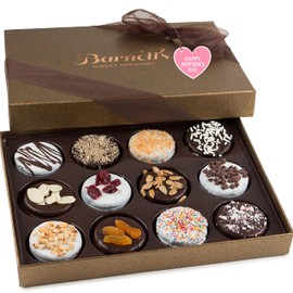 Barnetts Mothers Day Gift Basket, 12 Chocolate Covered Cookies Gourmet Candy Box Baskets for Mother, Mom, Grandmother, Grandma, Prime Food Delivery, Gifts for Him, Her, Wife, Sister, Daughter, Women