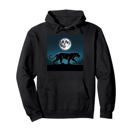 Kids Black Panther Full Moon Trees Sasquatch Black Panther Pullover Hoodie