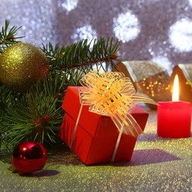 HAIOPS Pull Bows 24pcs Gold Wrapping Bows Shiny Gift Bag Wrapping Bows for Wedding, Birthday Gift Box Decoration