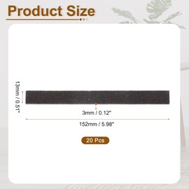 uxcell Felt Strips with Adhesive Backing, 20 Pcs 1/2" x 6" x 0.12" Anti Scratch Furniture Felt Tapes Self-Stick Pads for Protecting Hardwood Floor, Light Brown