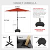 wikiwiki 10FT Solar Led Patio Umbrella with Base, Sturdy Outdoor