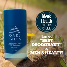 Oars + Alps Deodorant for Men & Women, Aluminum Free Deodorant for Men, Dermatologist Tested, Clean Ingredients, Vegan, Long Lasting, Odor Protection, Aspen Air, 2pk, 2.6oz