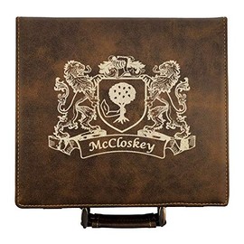 McCloskey Irish Coat of Arms Leather Poker Set