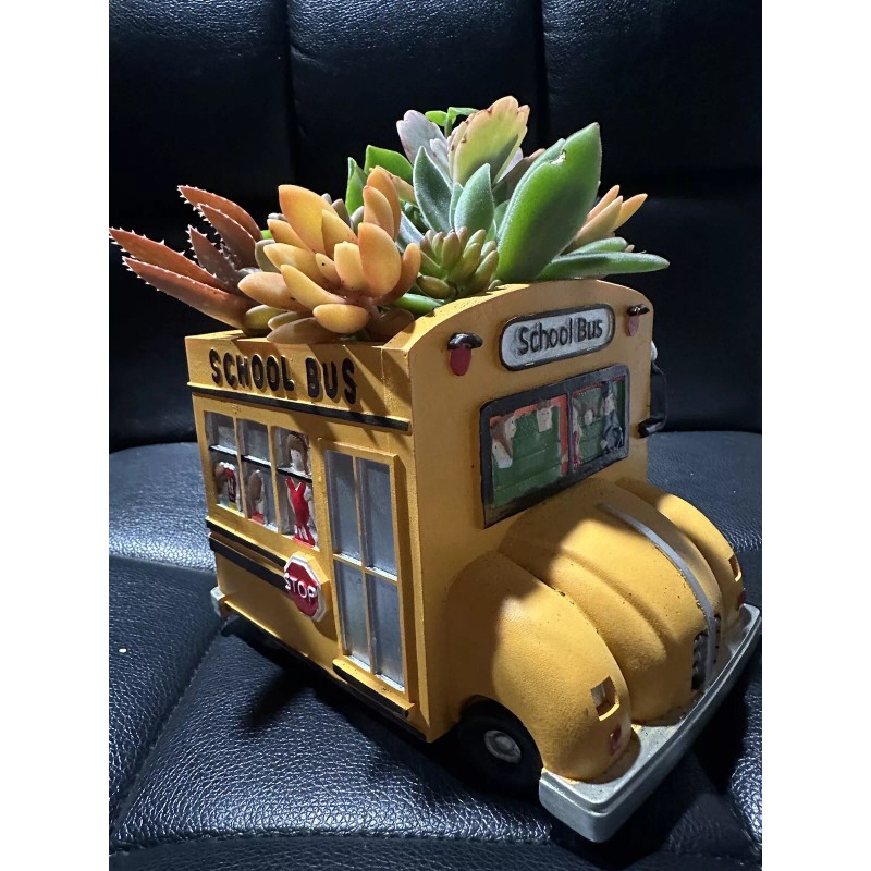 Nancy Pew Cute School Bus Planter - Or Multiply Use