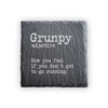 Slate Running Coaster - Grunpy - Funny Running Gift -