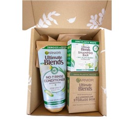 Garnier Ultimate Blends Pack - HYDRATING COCONUT & ALOE VERA SET 3PC Eco Friendly No Plastic Waste