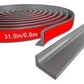 Silicone Shower Water Guard - Collapsible Dam with Self-Adhesive Barrier for Kitchen/Sink Area Edge (Grey, 31in/0.8m)