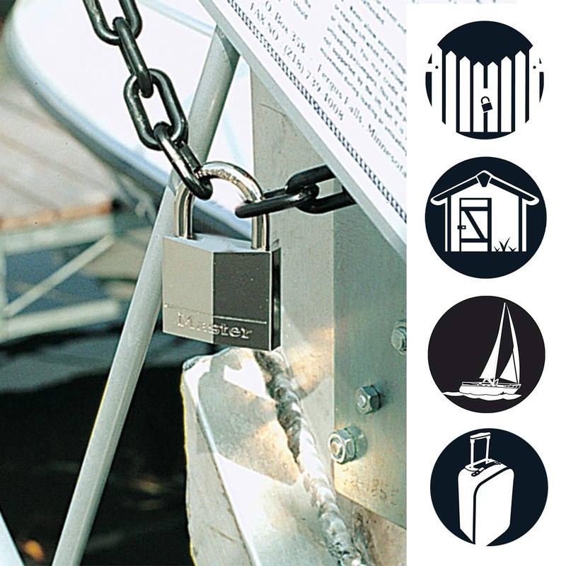 Master Lock 629EURQ Pack of 4 Marine Padlocks with Key,