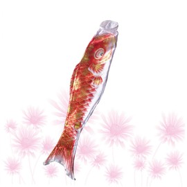 DECHOUS Japanese Nobori Carp Windsock Hot Stamping Design Fish Flag Hanging Decor for Home Shop for Day Festivals Outdoor Decoration Red