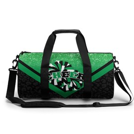 Cheer Duffle Bag for Cheerleaders, Cheerleading Gym Bag for Women, Travel Bag Duffel Bag, Carry on Weekender Bag (Green&Black)