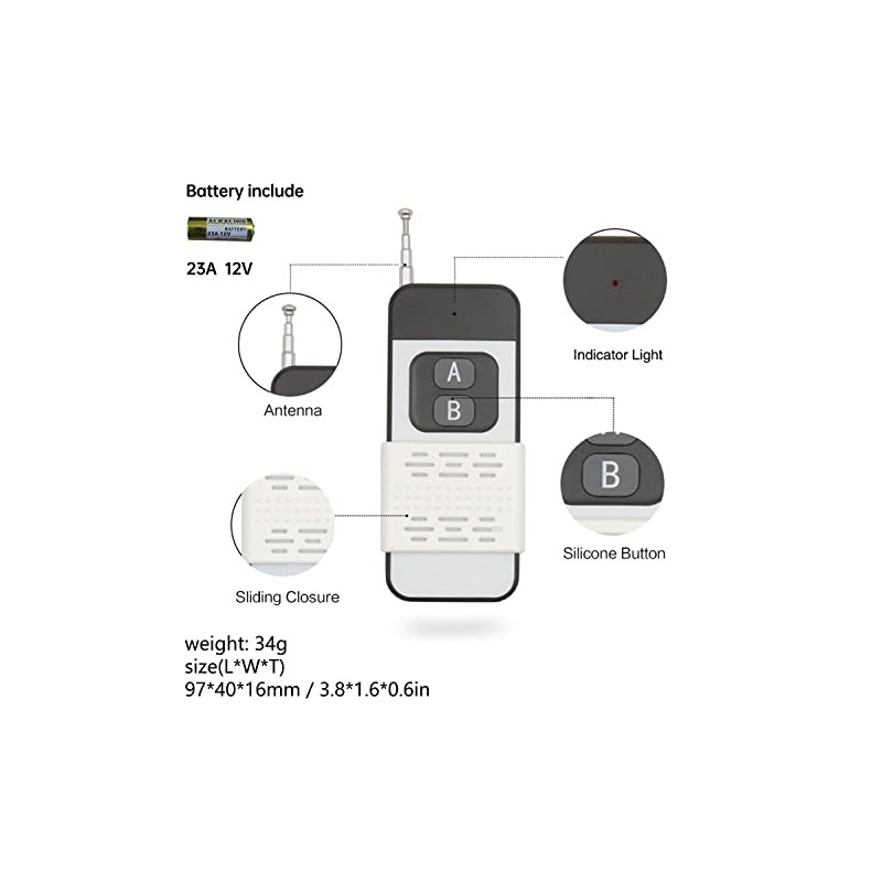 DieseRC 433Mhz Long Distance Wireless Remote Control Transmitter Keychain 1527
