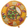 DK Homewares Indian Round Stool Patchwork Embroidered Cotton with Removable