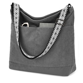 VX VONXURY Women's Corduroy Bag Large - Soft Shoulder Bag & Shopper Bag with Adjustable Shoulder Strap, Crossbody Handbag for Work, School & Leisure