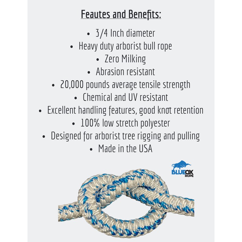 Blue Ox Rope 3/4 Inch by 60 Feet 12 Carrier