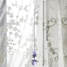 H&D HYALINE & DORA 30mm Purple Chandelier Crystals Ball Rainbow Octogon Chakra Hanging Suncatcher Decorating Balls