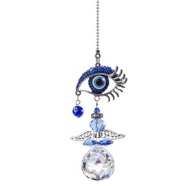 Crystal Suncatcher Rainbow Hanging Crystal Angel Sun Catcher Blue Evil Eye Protection and Lucky Charm Chandelier Lamps Pendant