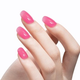 MAYCHAO 15ML Jelly Pink Tulip Gel Nail Polish 1Pc Jelly Pink Gel Polish Soak Off UV LED Translucent Nail Polish Nail Art Starter Manicure Salon DIY at Home, 0.5 OZ