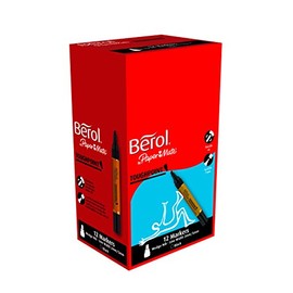 Berol Toughpoint Marker Chisel Nib 2mm/5mm - Black (Box of 12)