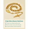 Supcare Catholic Beads Gold Virgin Mary Rosary Necklace Jesus Crucifix