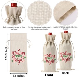 Christmas Wine Bags for Wine Bottles - Holiday Gifts for Women & Men - Making Spirits Bright