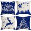 Ywlake 22x22 Merry Christmas Cushion Covers, Decorative Outdoor Indoor Snow