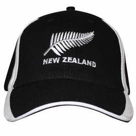 GIFTS 4 ALL Unisex New Zealand Adults Sports Baseball Cap for Rugby or Soccer Fans, New Zealand Rugby Baseball Cap, New Zealand Fern Sports Cap Black