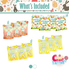 Easter Snack Yellow Tin (46 Count) Filled with Candy, Peelable Gummies, Bunny and More, Great Package for Family, Friends, Boys and Girls