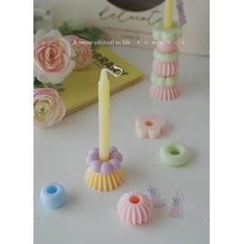 Scented Candle,100G 7 in 1 Cute Funny Stack Aroma Soy Wax Decorative Candle for Table Photo Prop Birthday Gift,Prefect for Meditation Stress Relief Mood Boosting (Yellow)