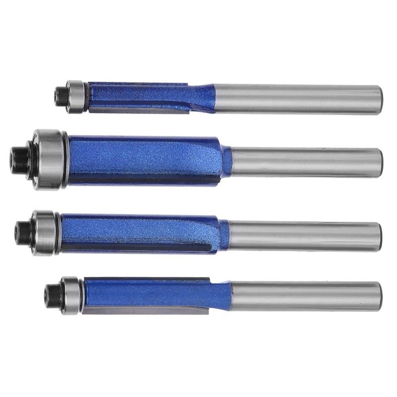 4pcs 1/4 Inch Shank Straight Flush Trim Router Bit Woodworking
