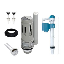 Ulinlo Pouly 2-Inch Dual Flush Valve Repair Kit for 2-Piece Top-Flush Toilets, Includes 8" Height Flush Valve, 1.4" Threaded Button, Fill Valve, Gasket, Bolts