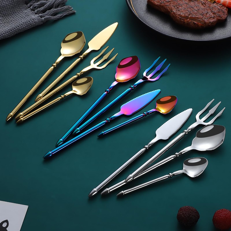 Mythical Flatware Set Poseidon's Trident Fork, Steak Knife, Dinner Spoon,