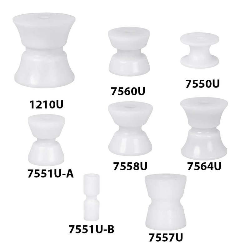 White Water 7560U White Delrin Bow Anchor Roller Replacement Wheels,